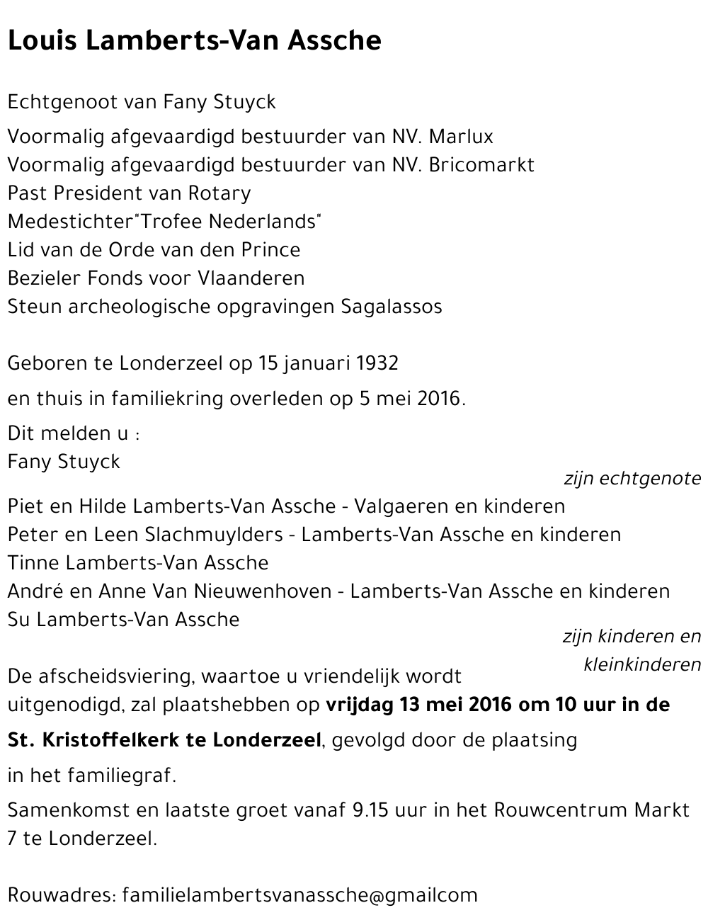 Louis Lamberts - Van Assche