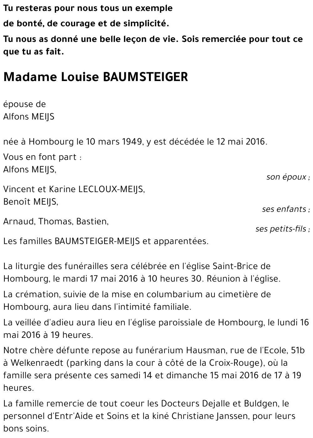 Louise BAUMSTEIGER