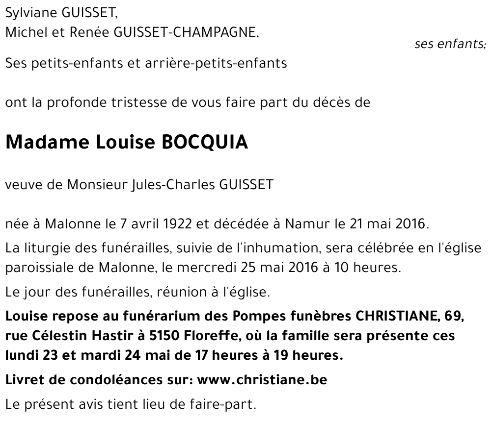 Louise BOCQUIA