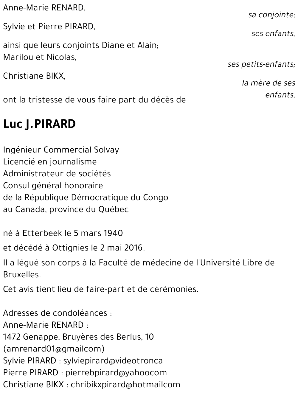 Luc J. PIRARD