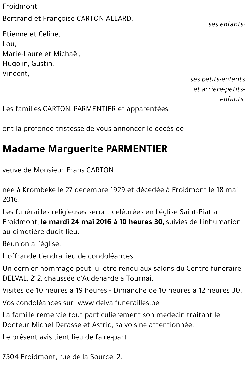 Marguerita PARMENTIER