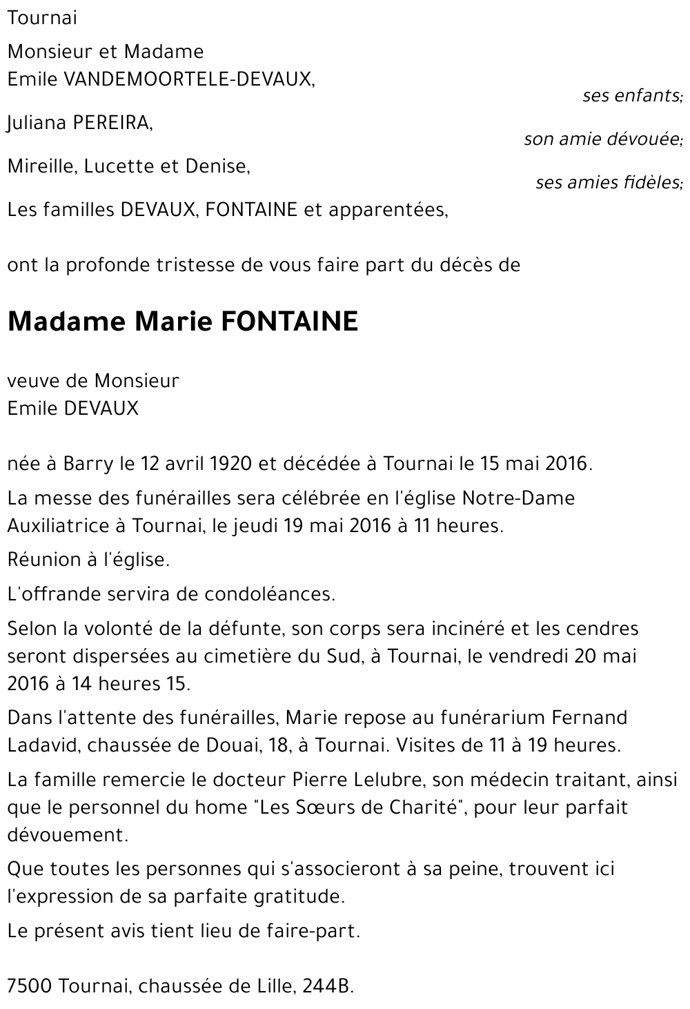 Marie FONTAINE