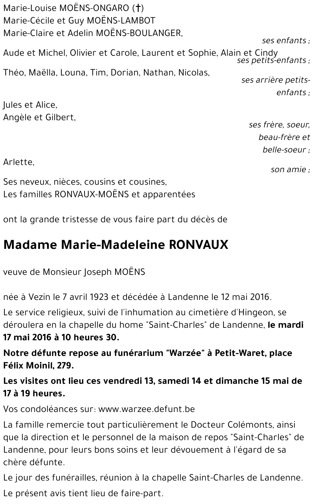 Marie-Madeleine RONVAUX