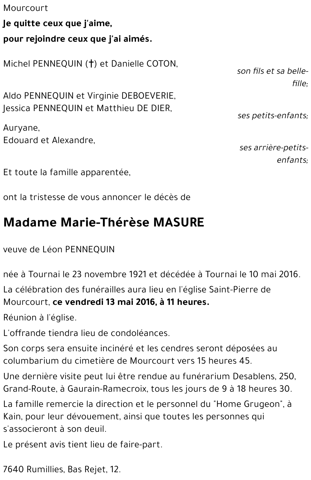 Marie-Thérèse MASURE