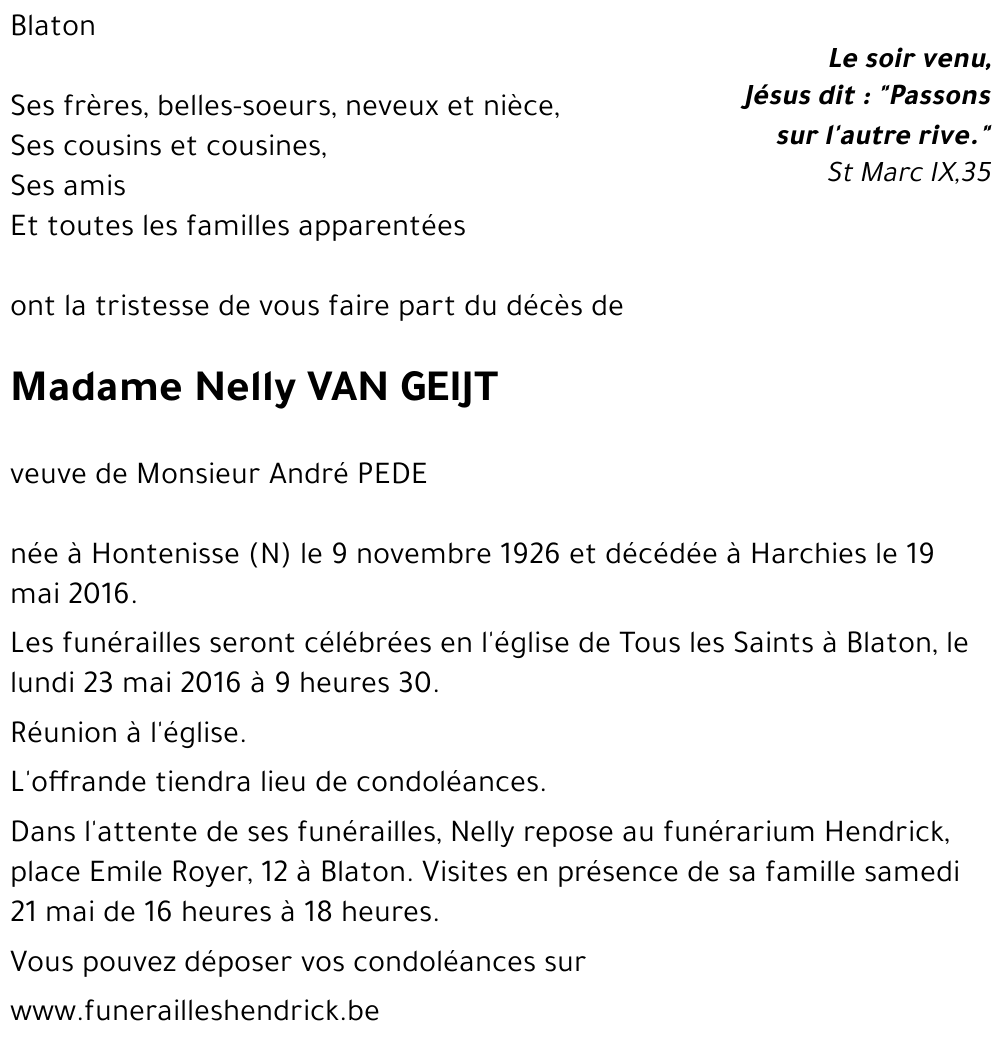 Nelly VAN GEIJT