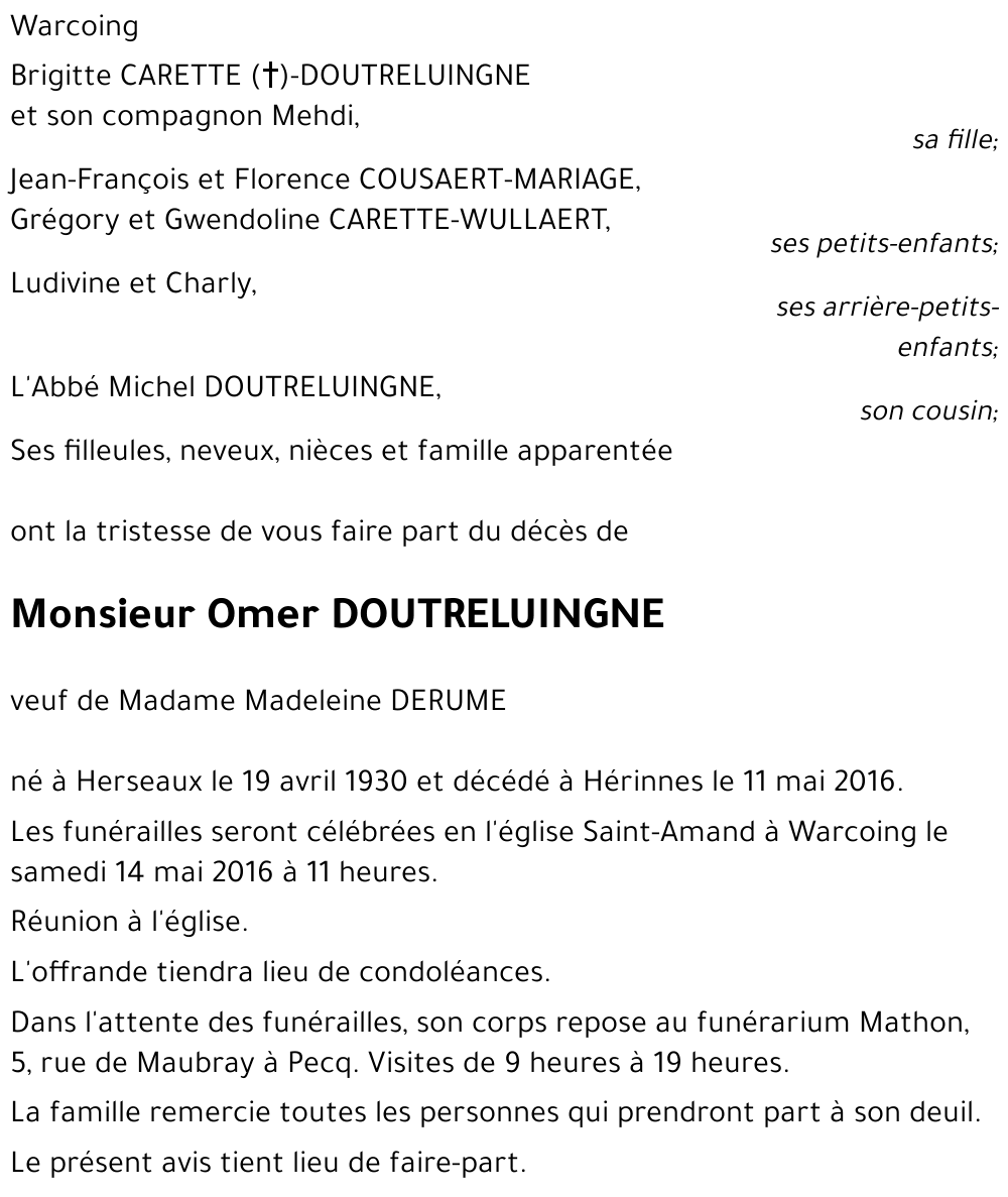 Omer DOUTRELUINGNE