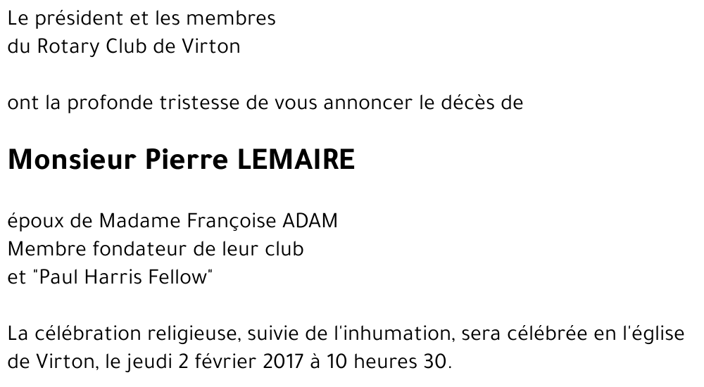 Pierre LEMAIRE