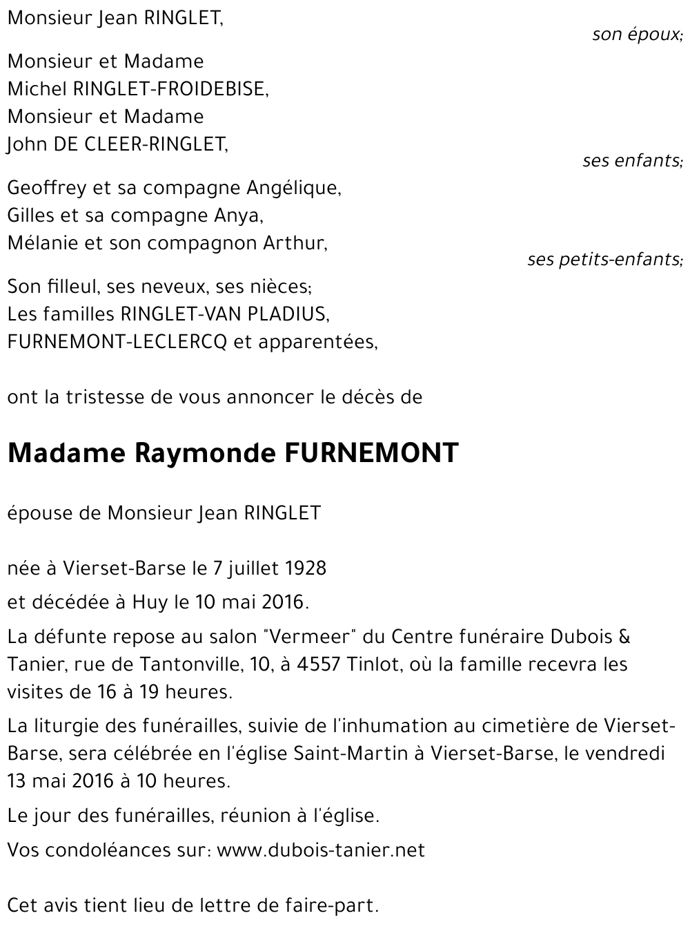 Raymonde FURNEMONT