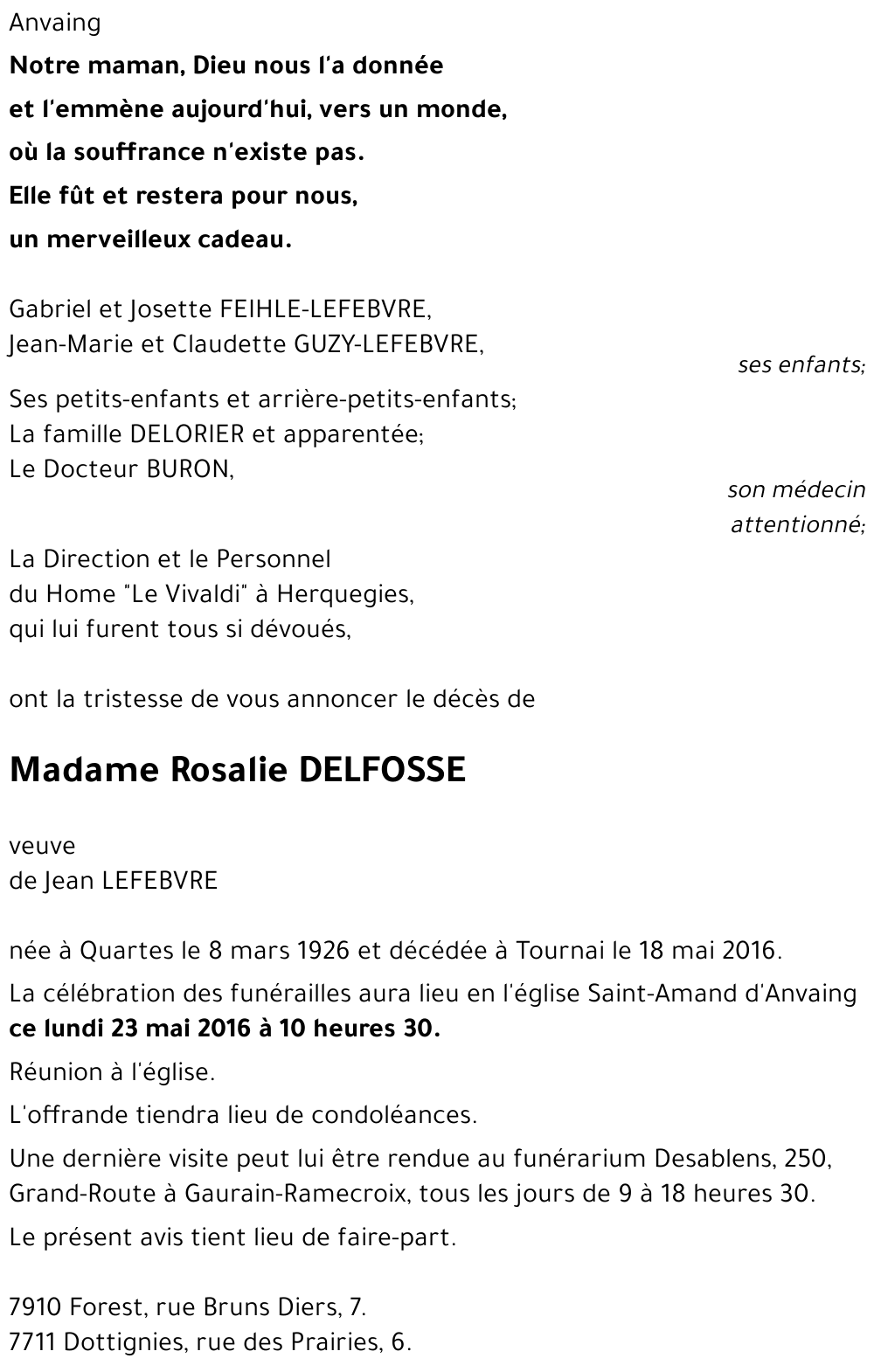 Rosalie DELFOSSE