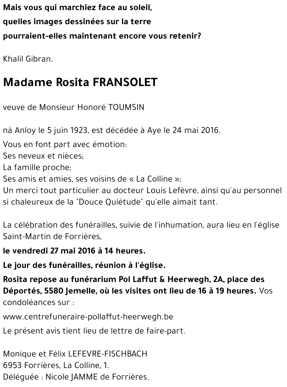 Rosita FRANSOLET