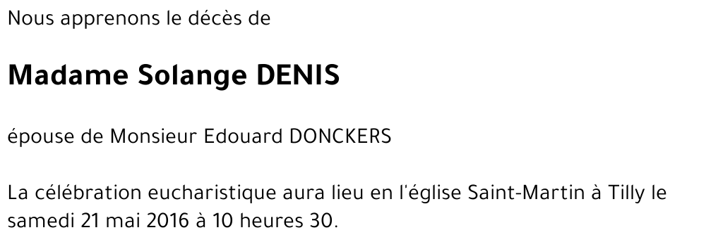 Solange DENIS