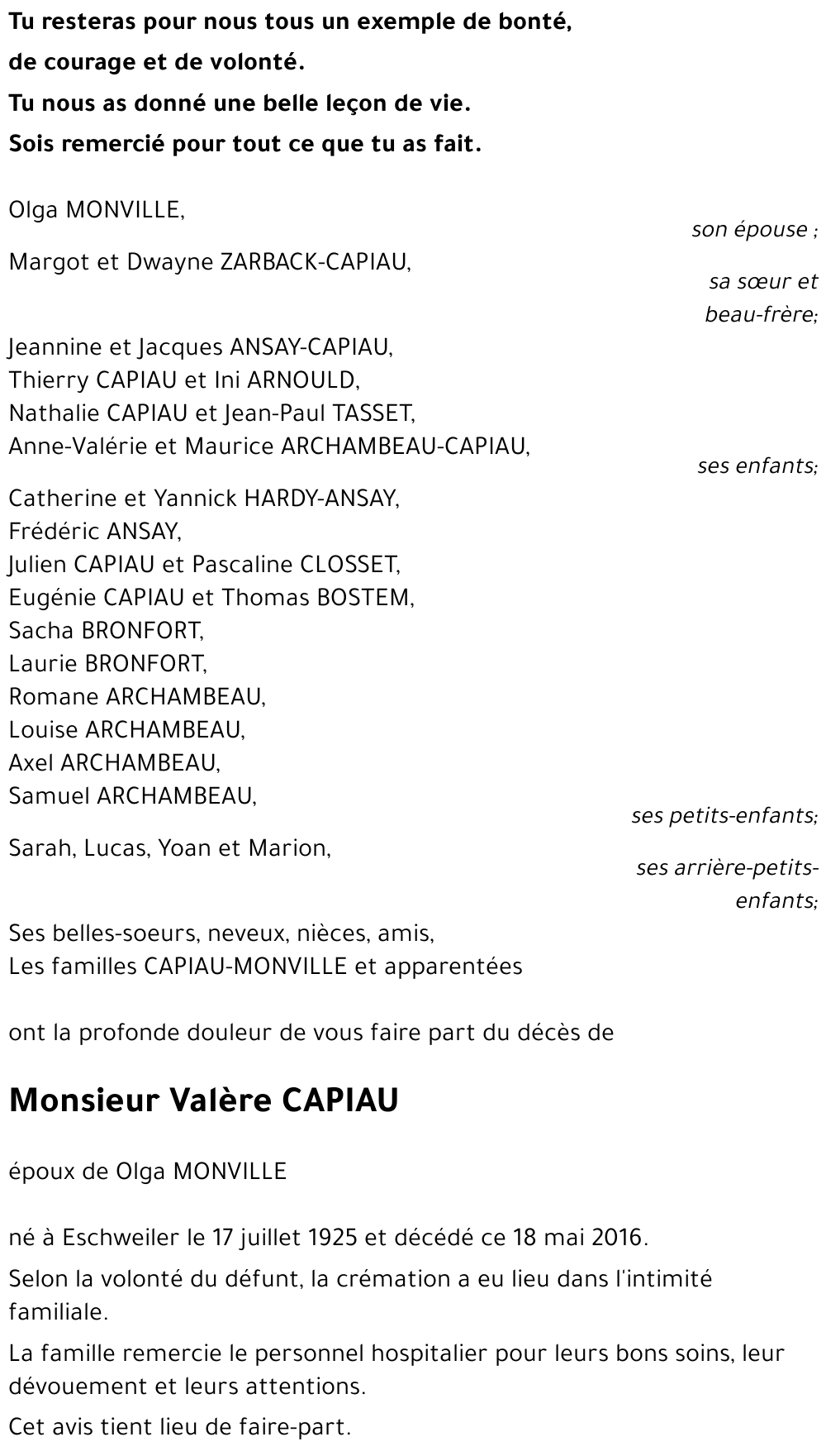 Valère CAPIAU