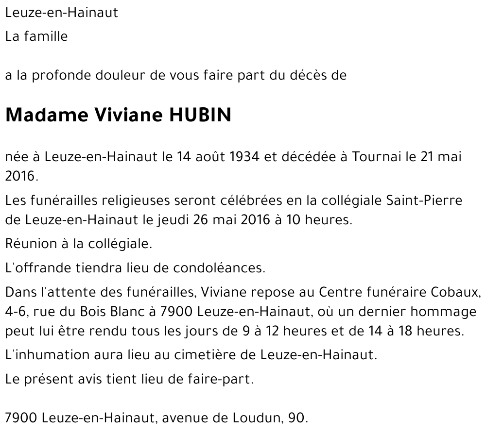 Viviane Hubin