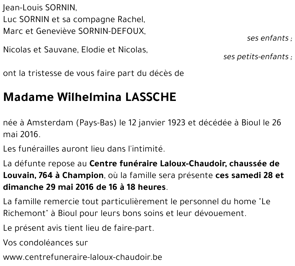 Wilhelmina LAASCHE