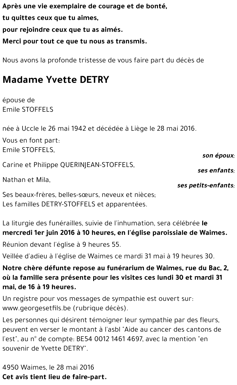 Yvette DETRY