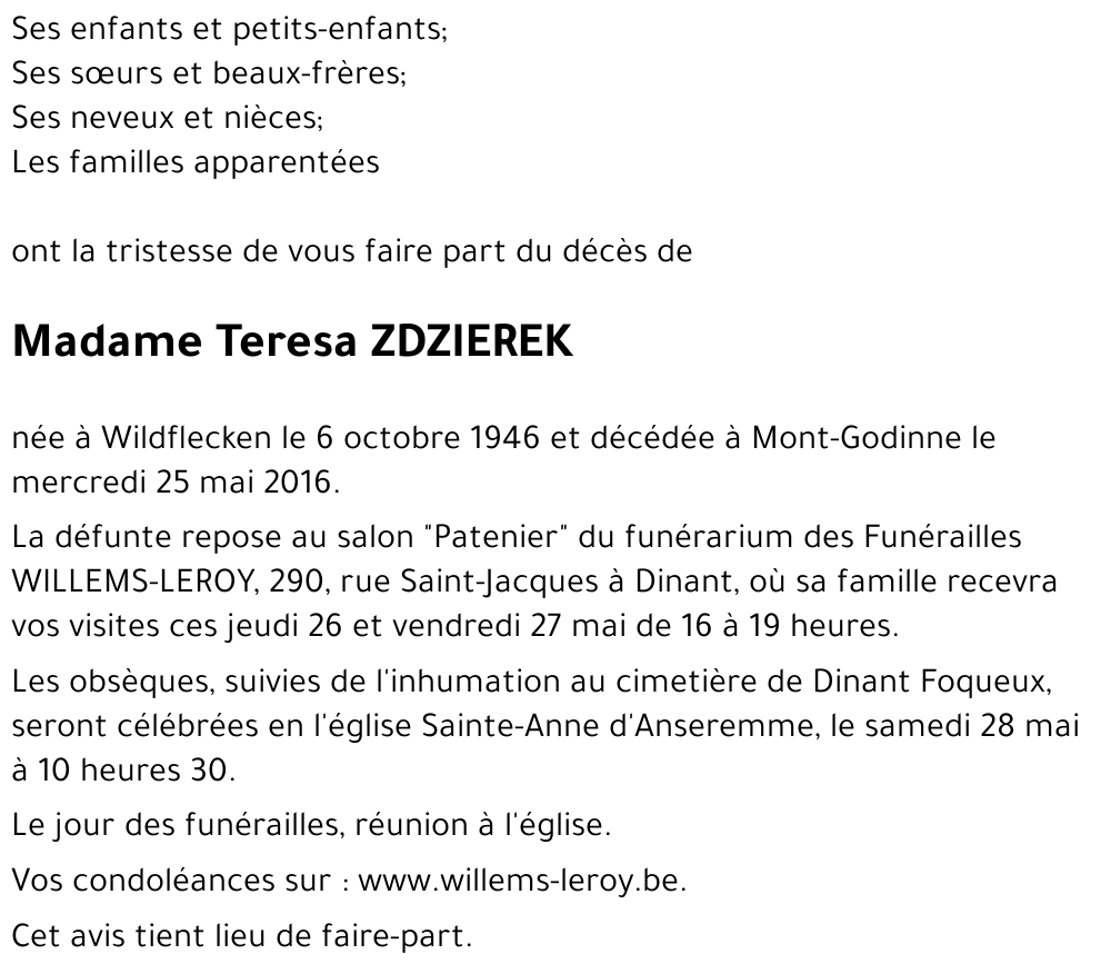 ZDZIEREK Teresa