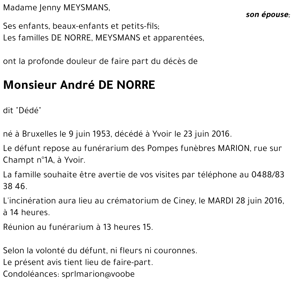 André DE NORRE