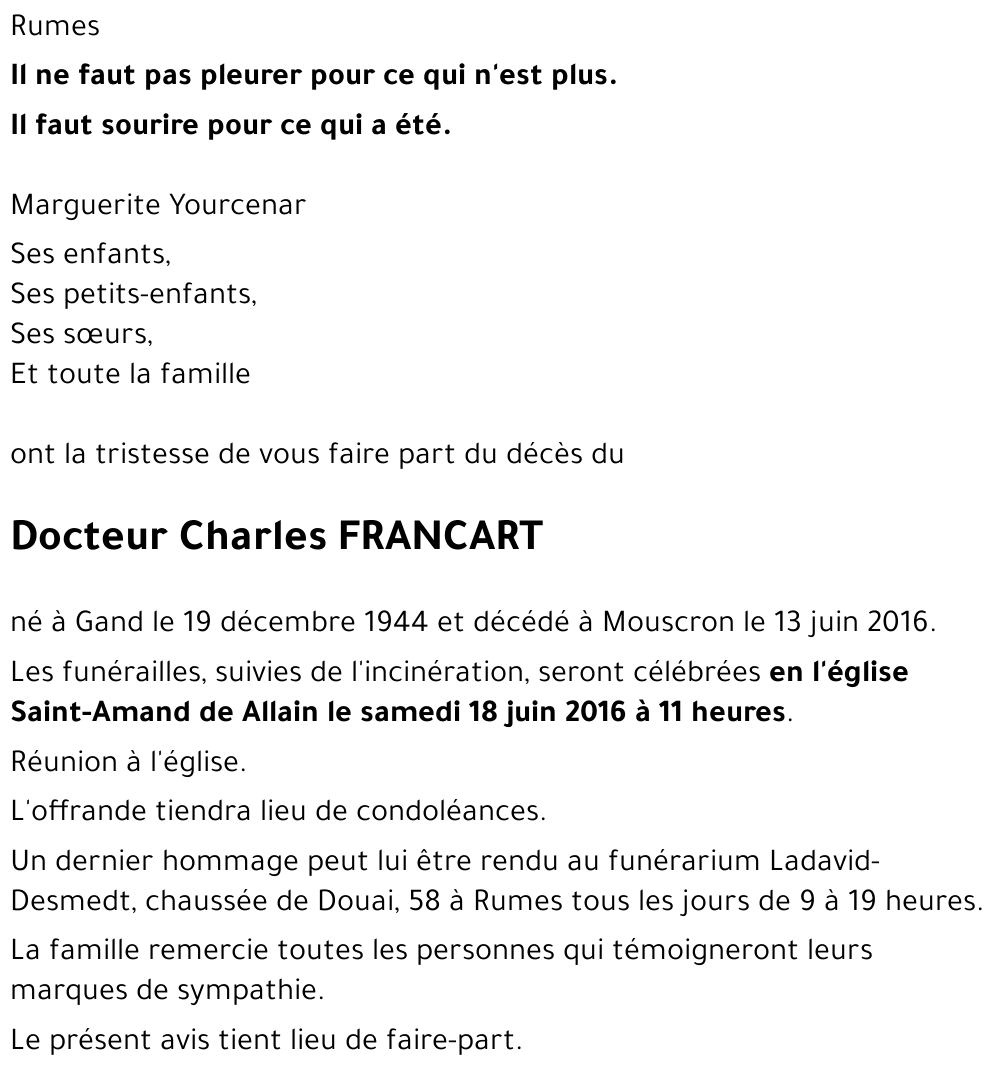 Charles FRANCART