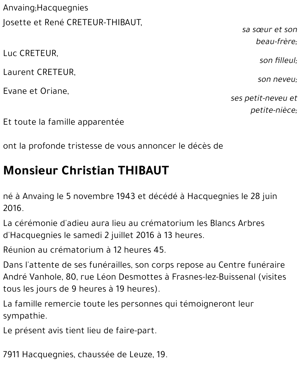 Christian THIBAUT
