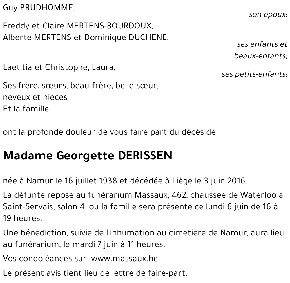 Georgette DERISSEN