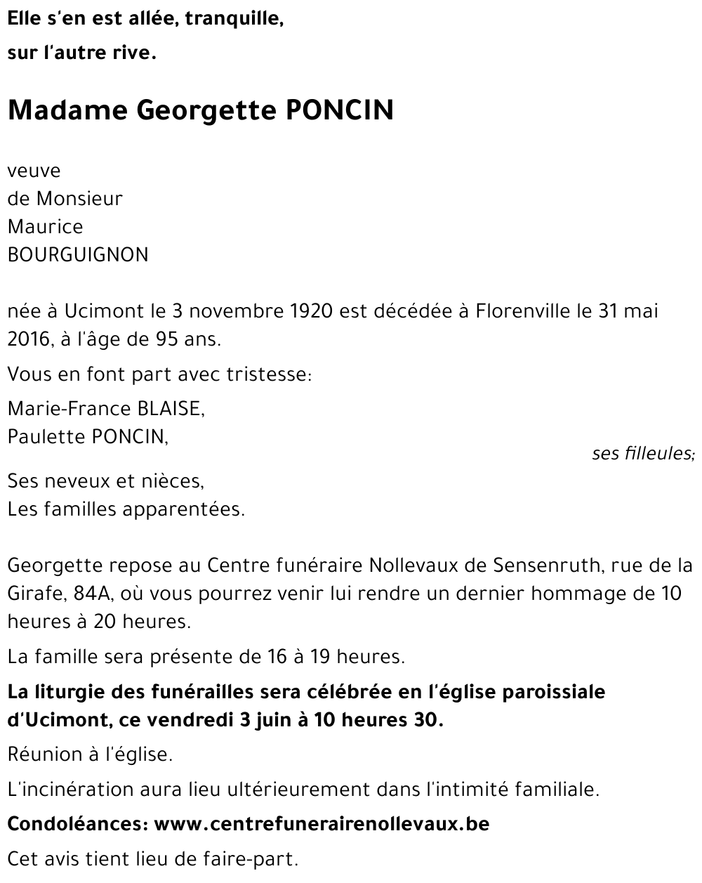 Georgette PONCIN