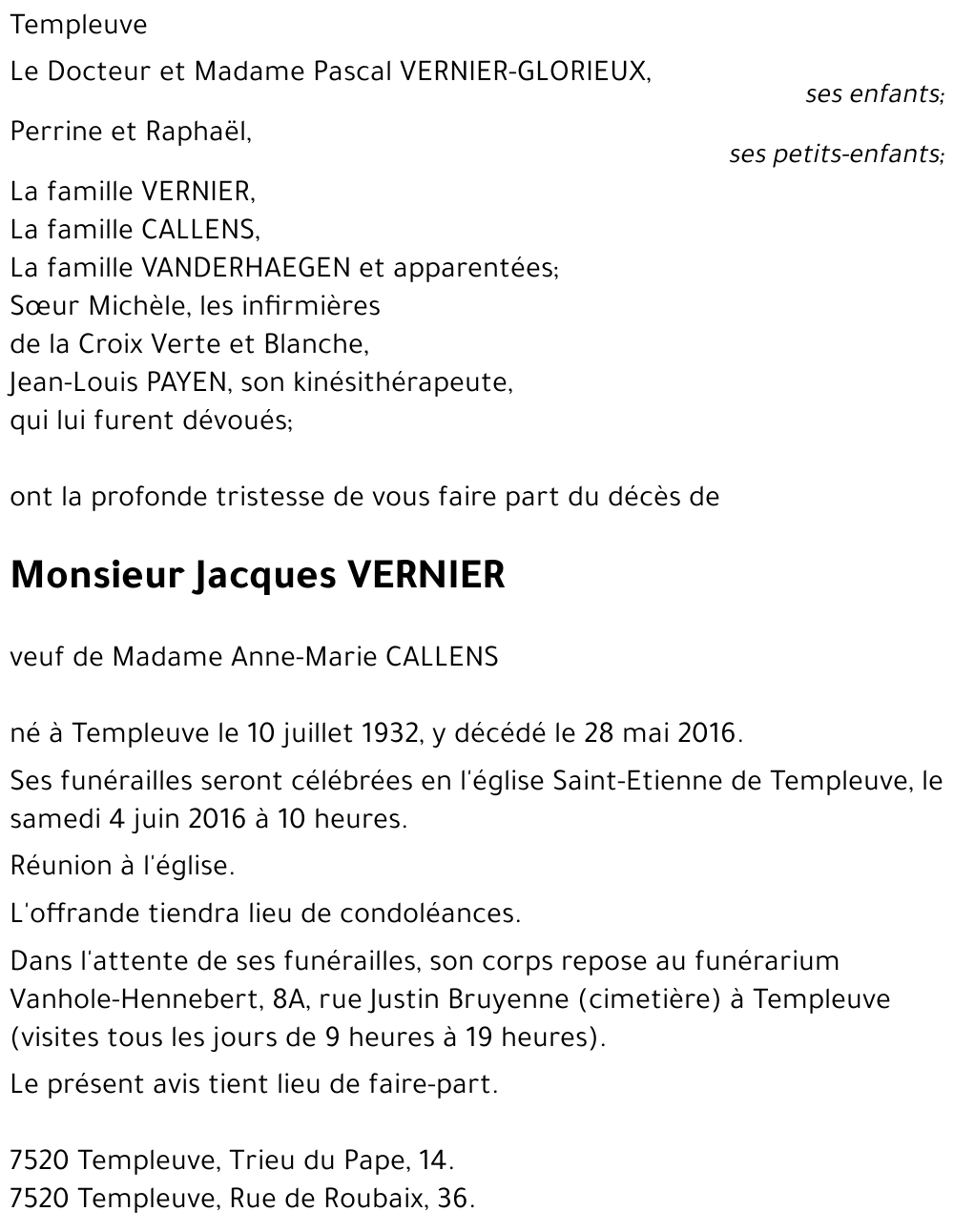 Jacques VERNIER