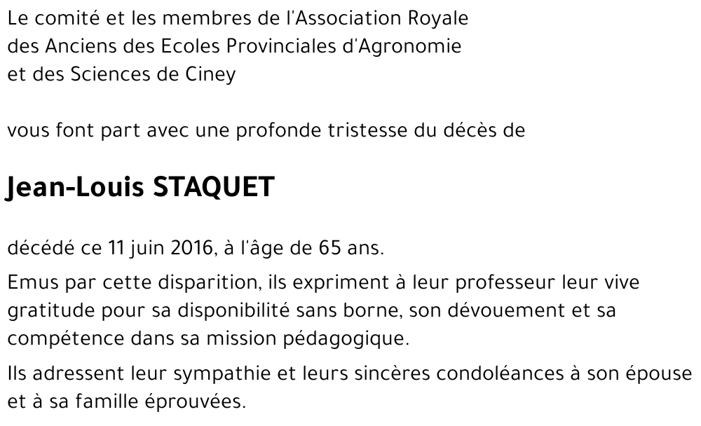 Jean-Louis STAQUET