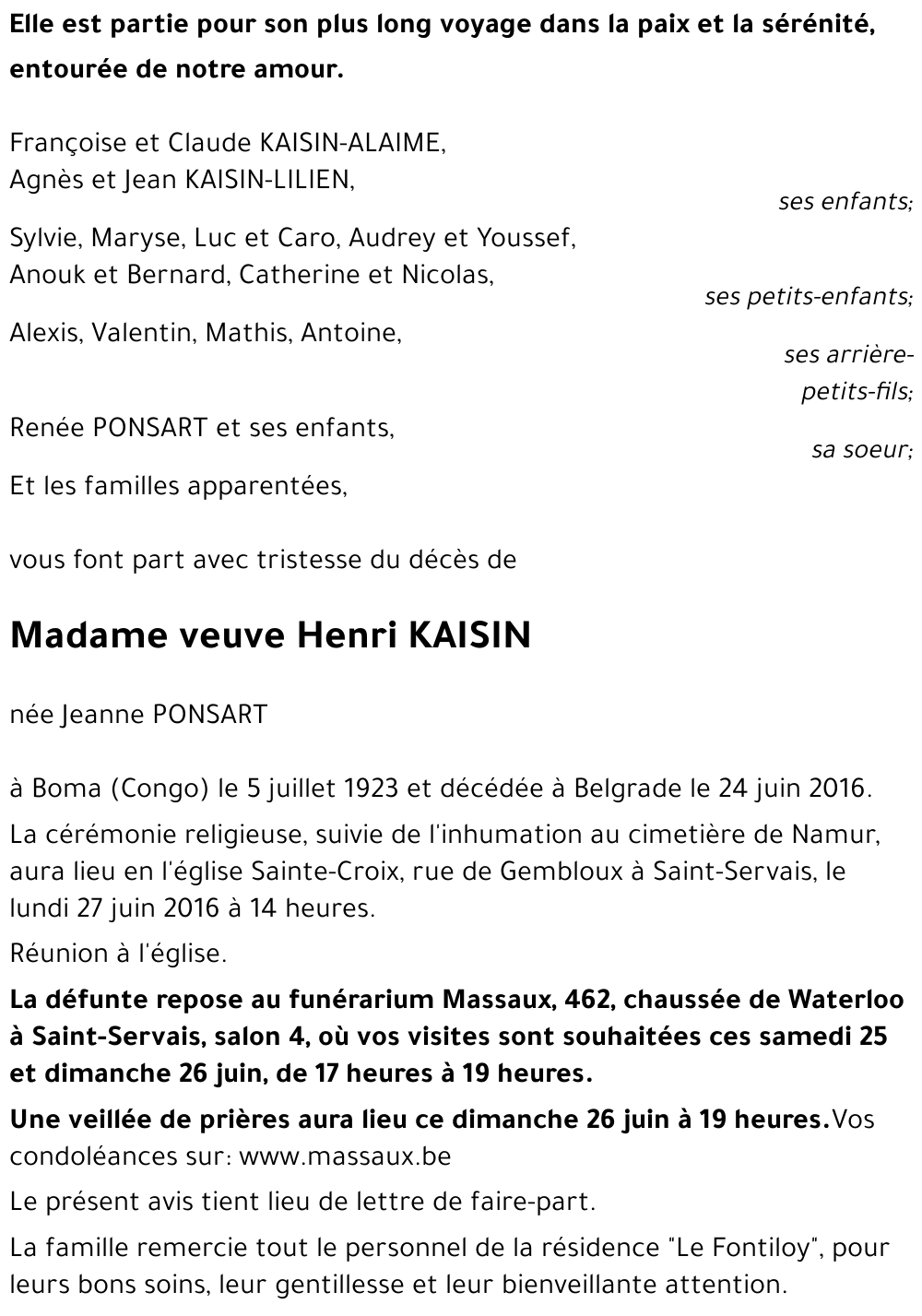 Jeanne PONSART