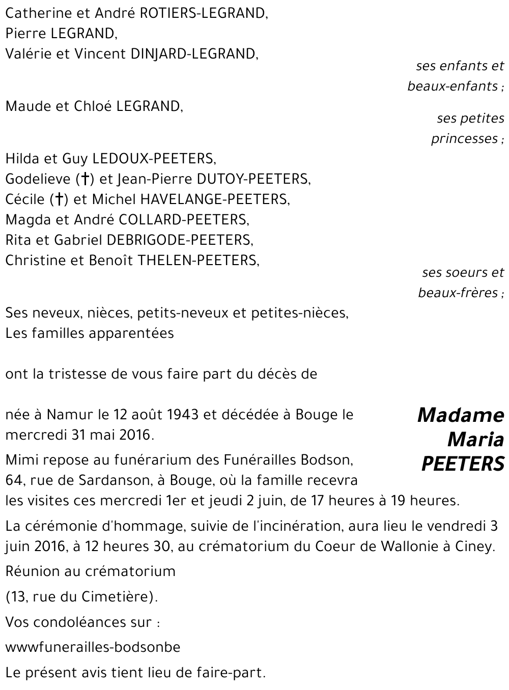 Maria PEETERS