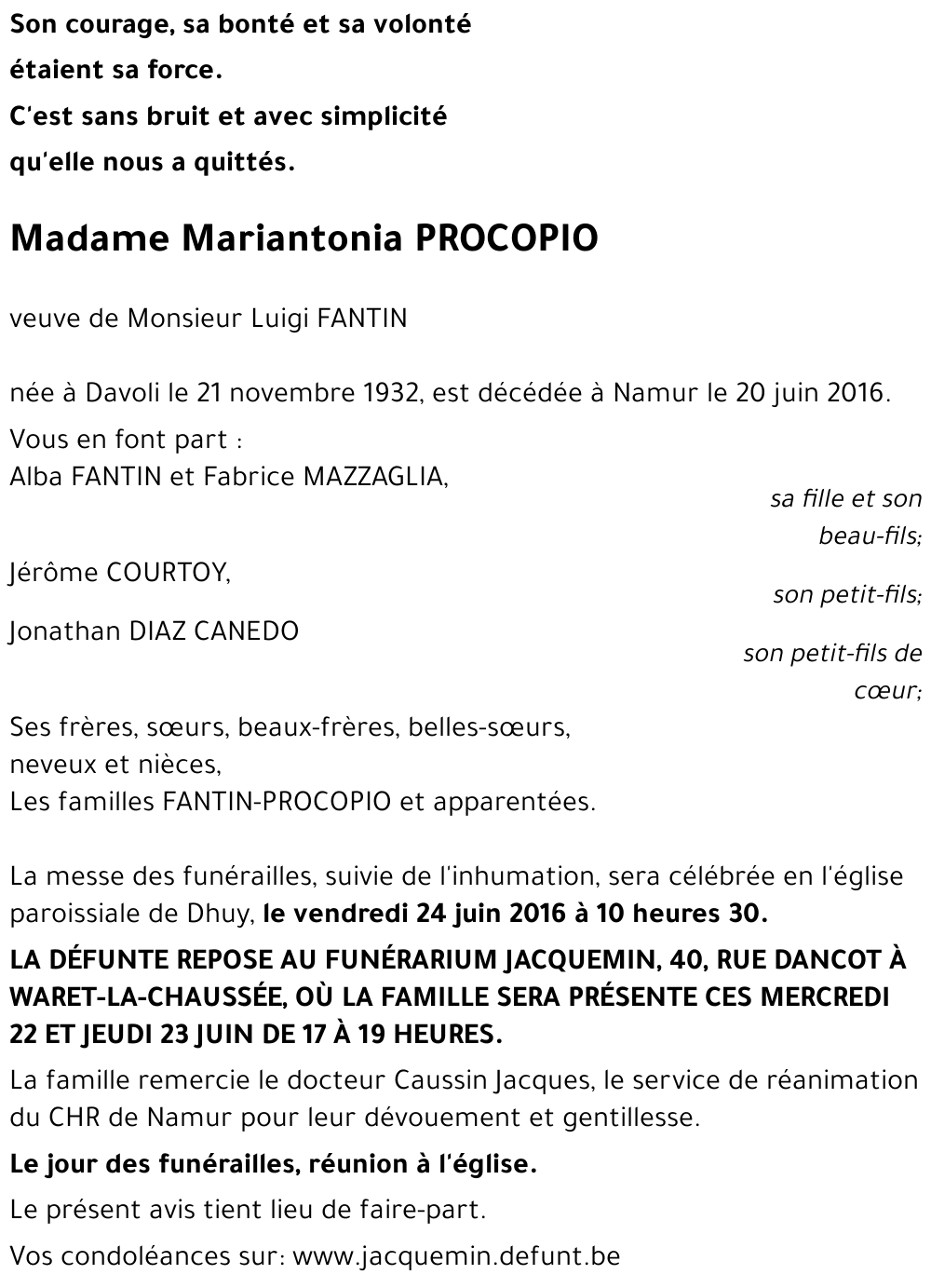 Mariantonia PROCOPIO
