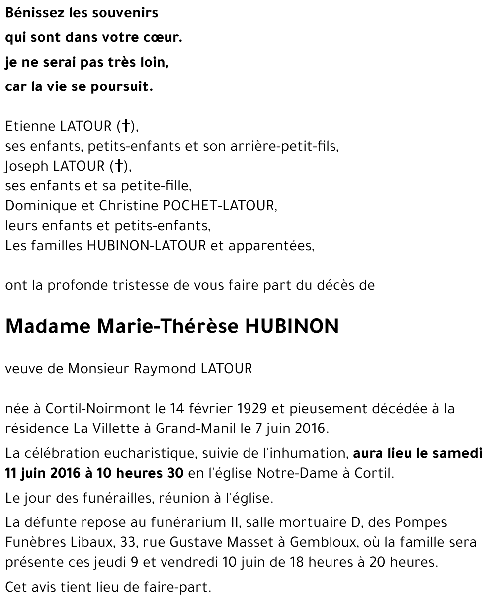 Marie-Thérèse HUBINON