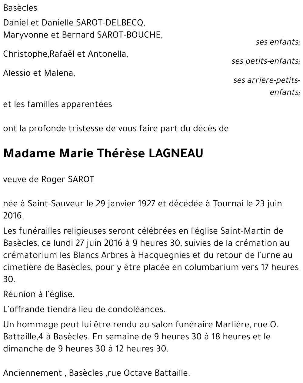 Marie Thérèse Lagneau