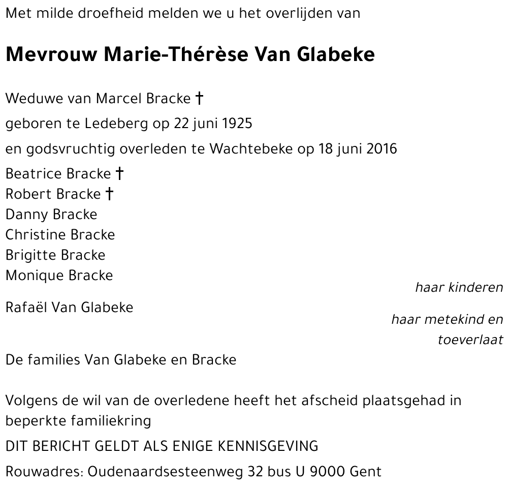 Marie-Thérèse Van Glabeke