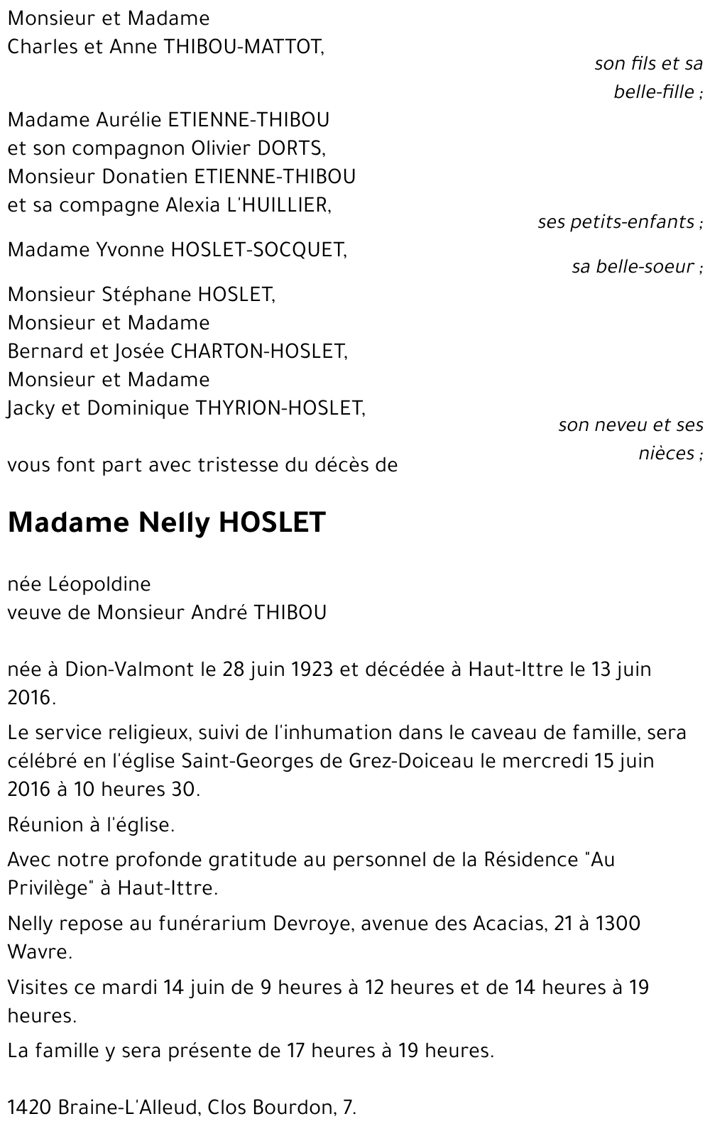 Nelly HOSLET