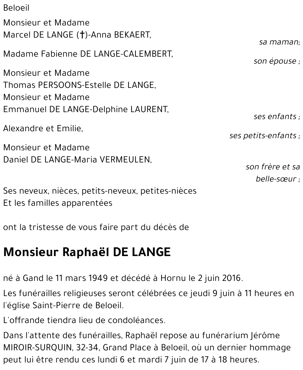 Raphaël DE LANGE
