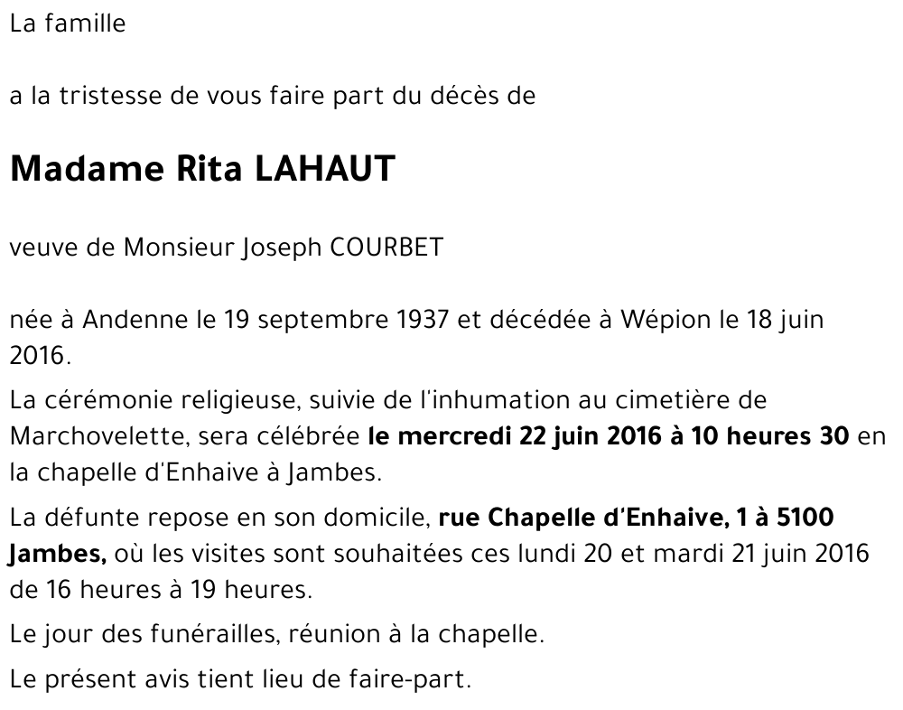 Rita LAHAUT