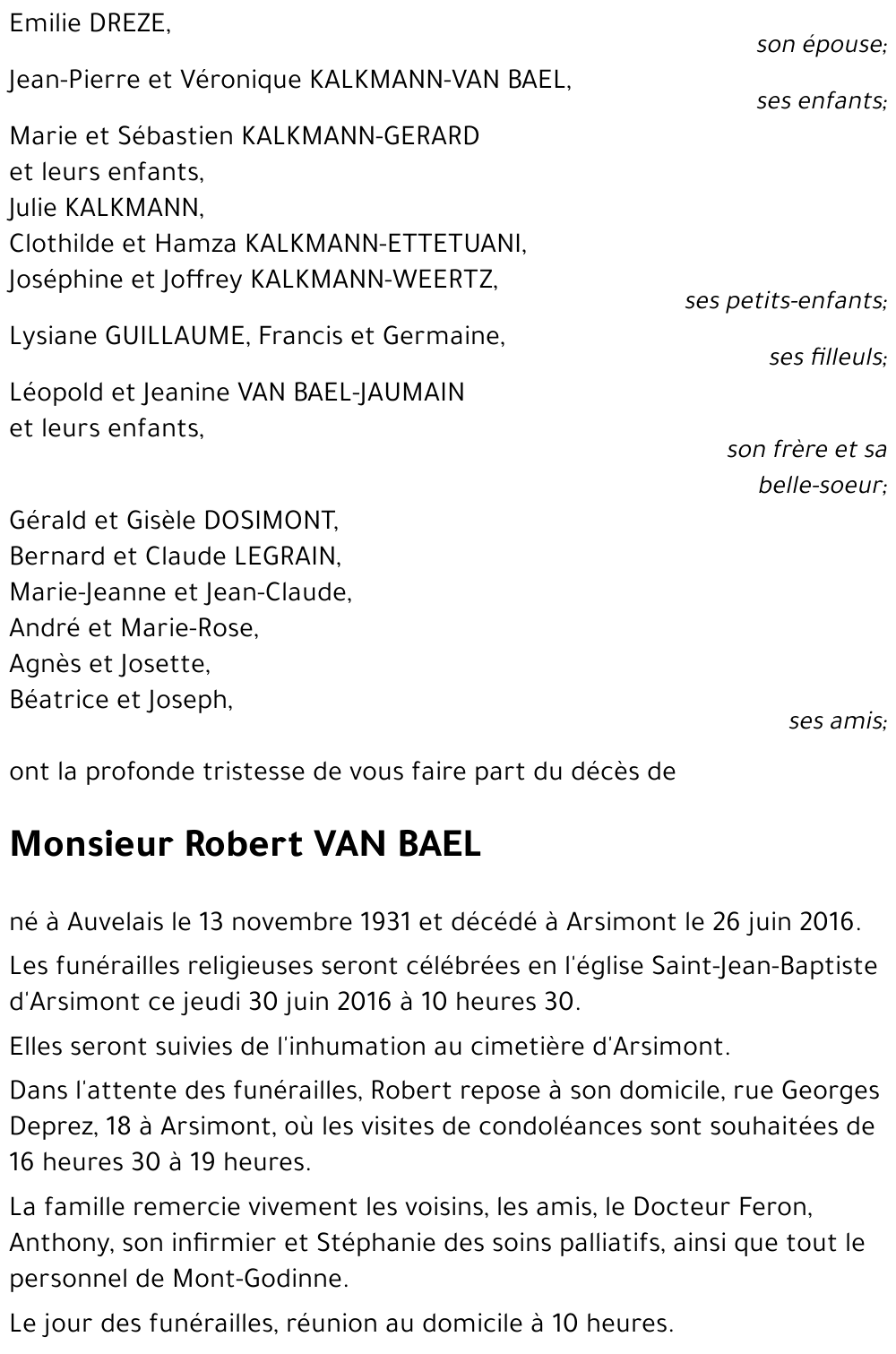 Robert VAN BAEL