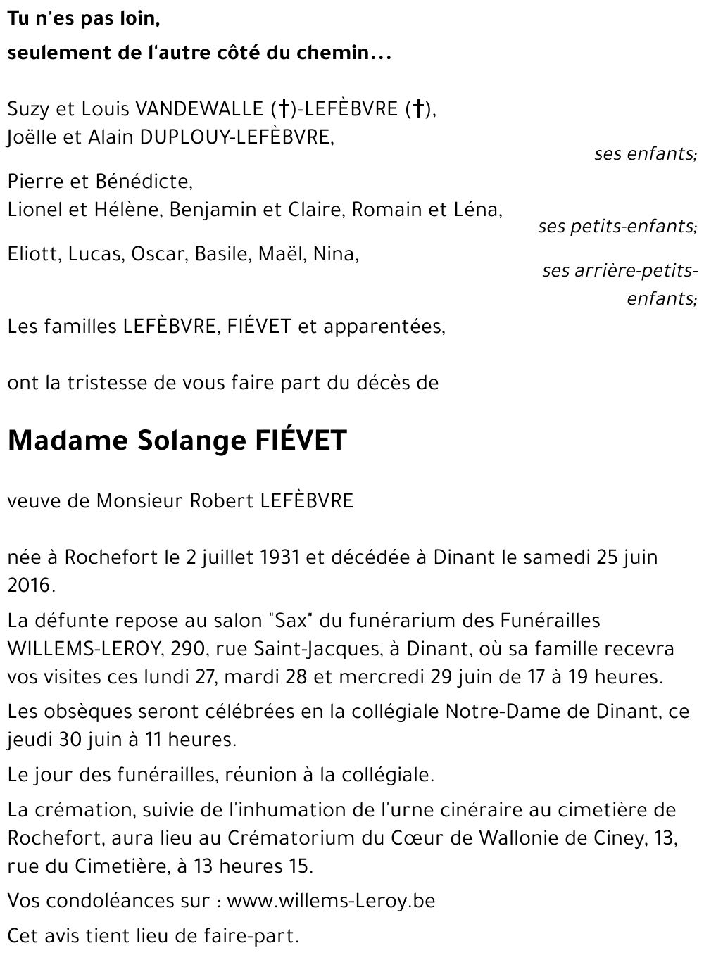 Solange FIÉVET