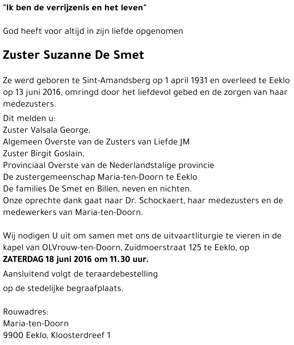 Suzanne De Smet