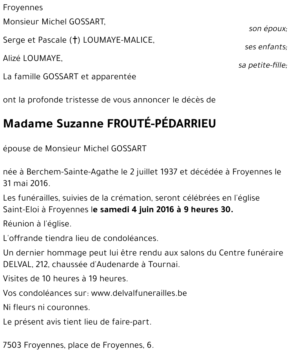 Suzanne FROUTé-PéDARRIEU