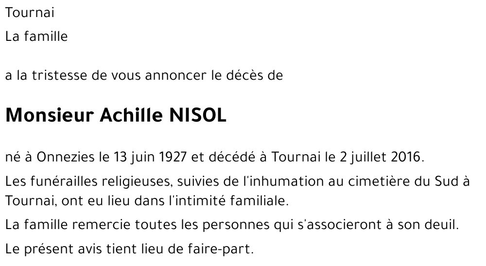 Achille NISOL