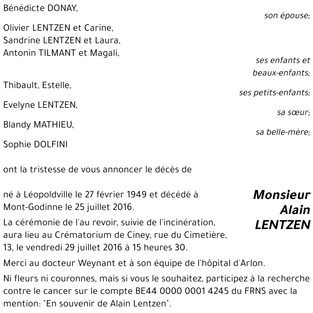 Alain LENTZEN