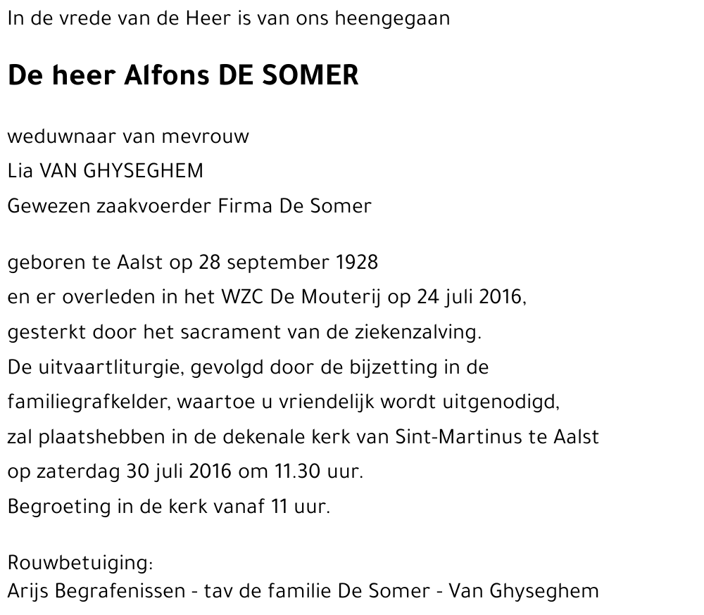 Alfons DE SOMER