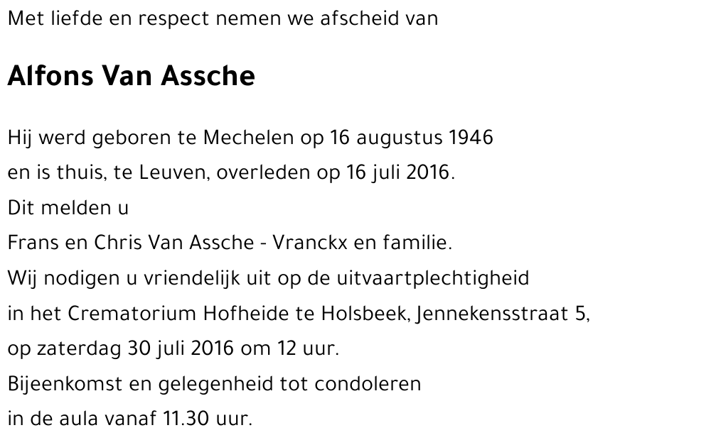 Alfons Van Assche