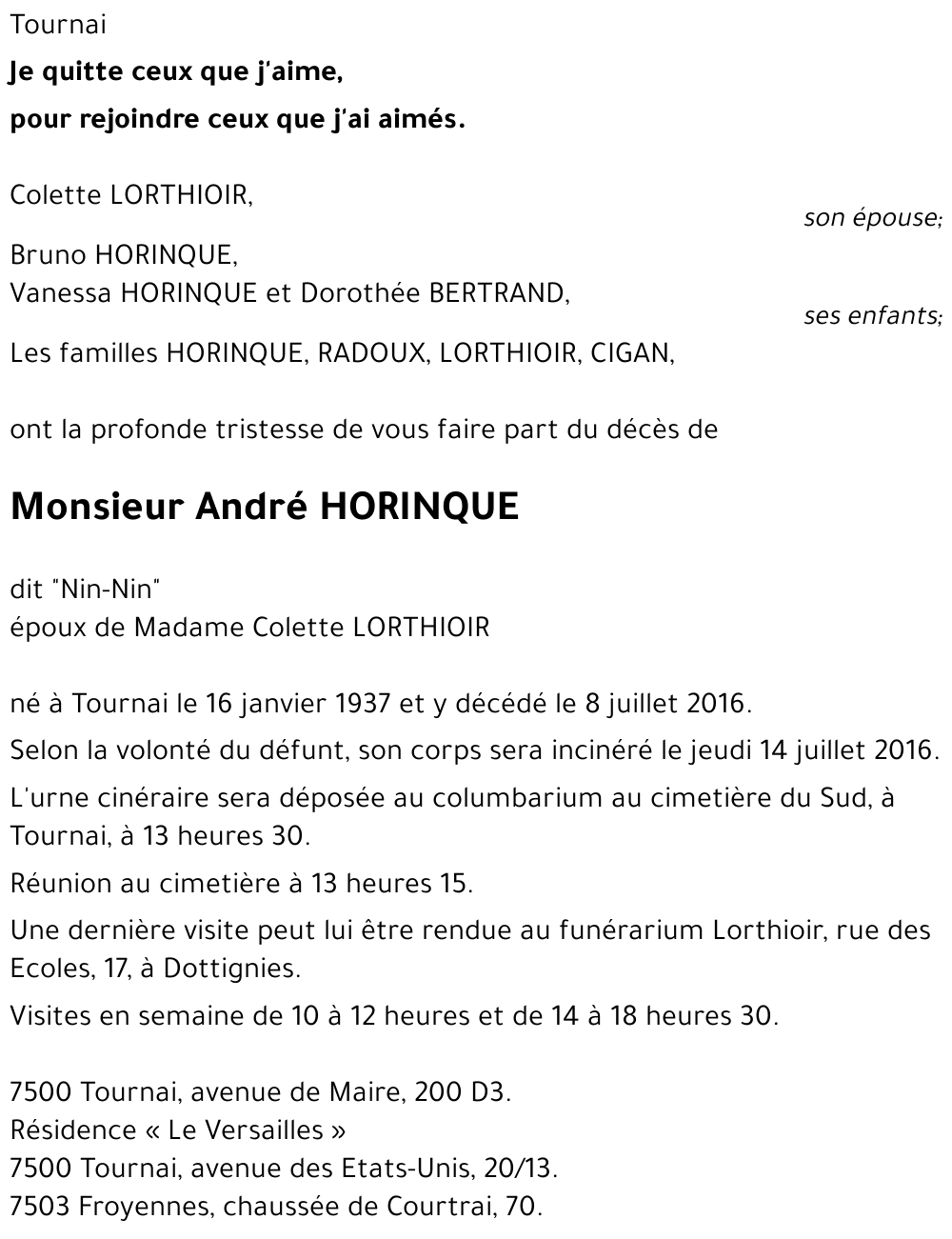 André HORINQUE