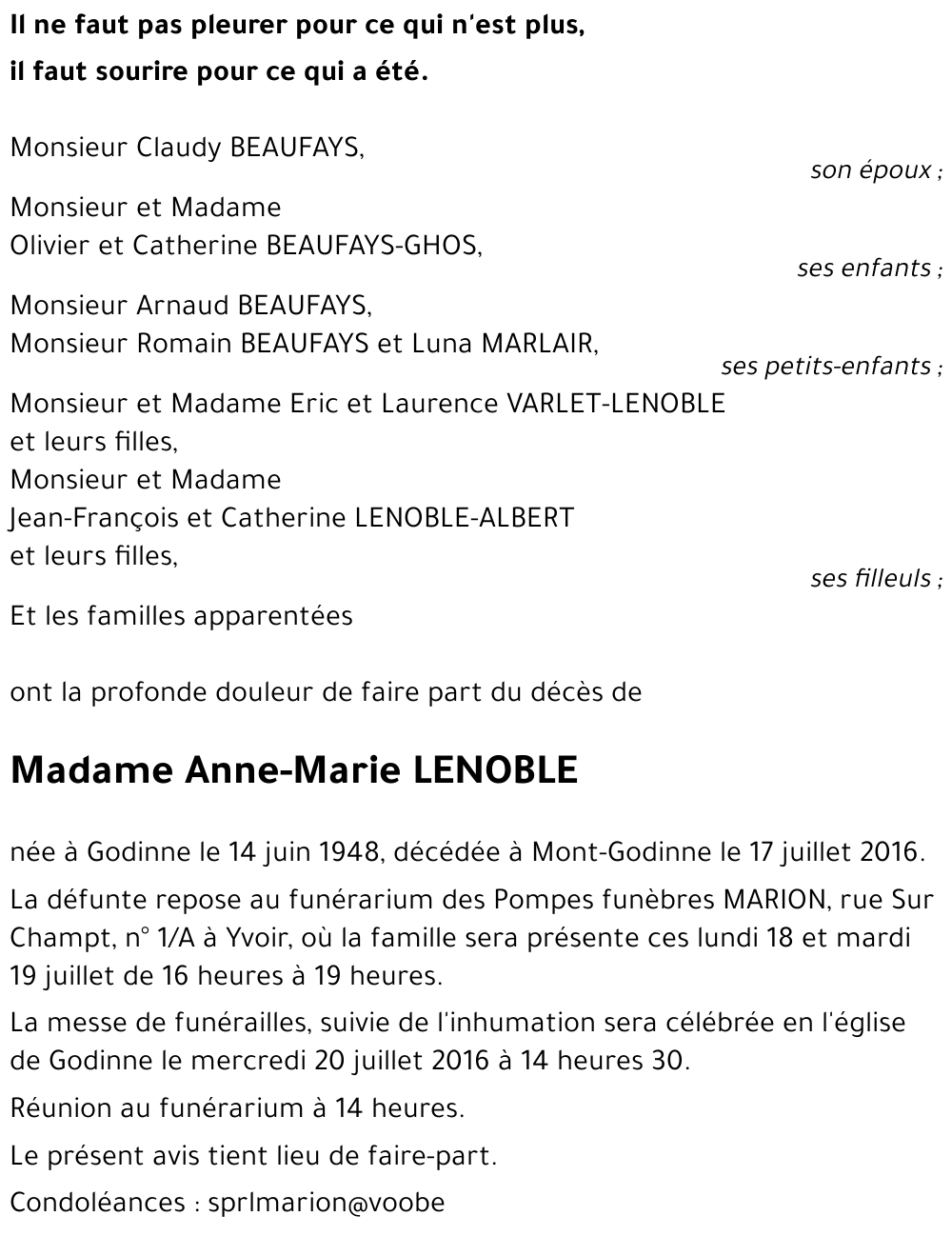 Anne-Marie LENOBLE