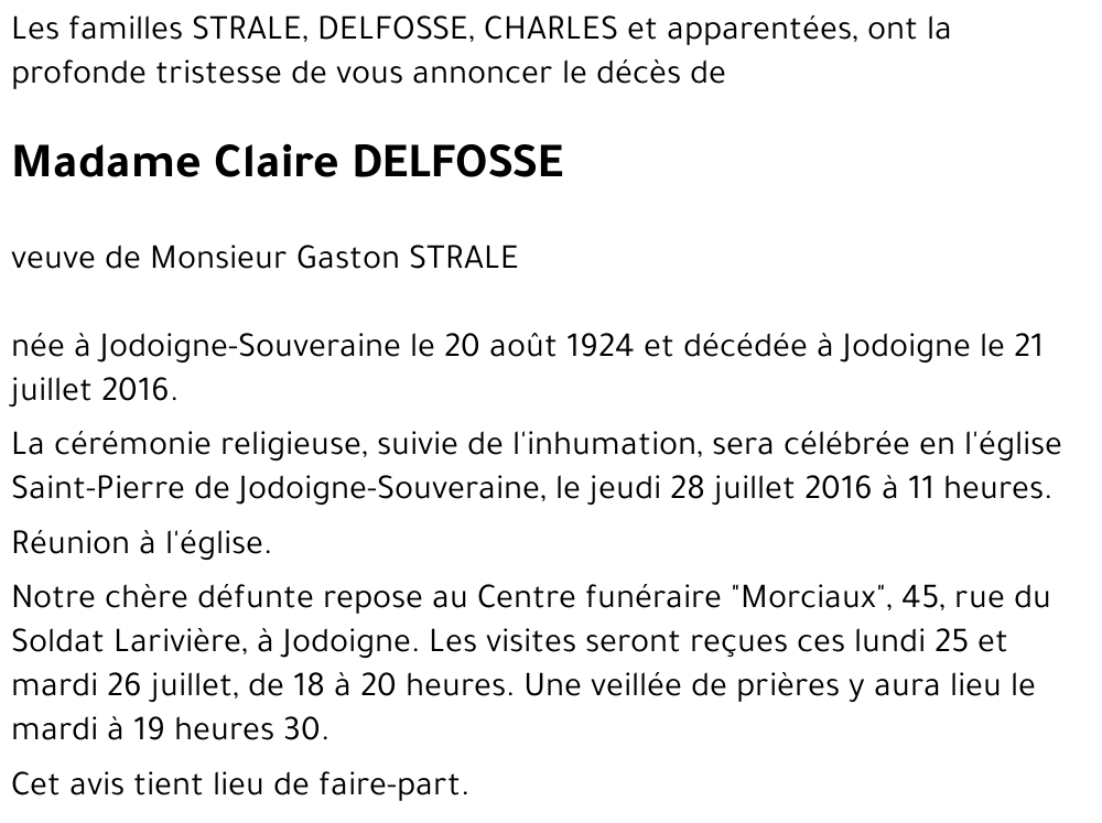 Claire DELFOSSE