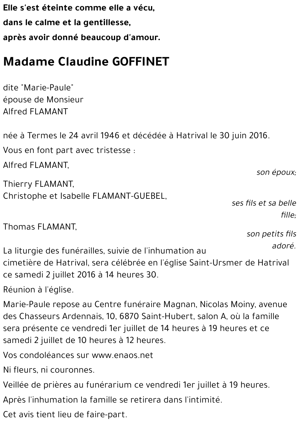 Claudine GOFFINET