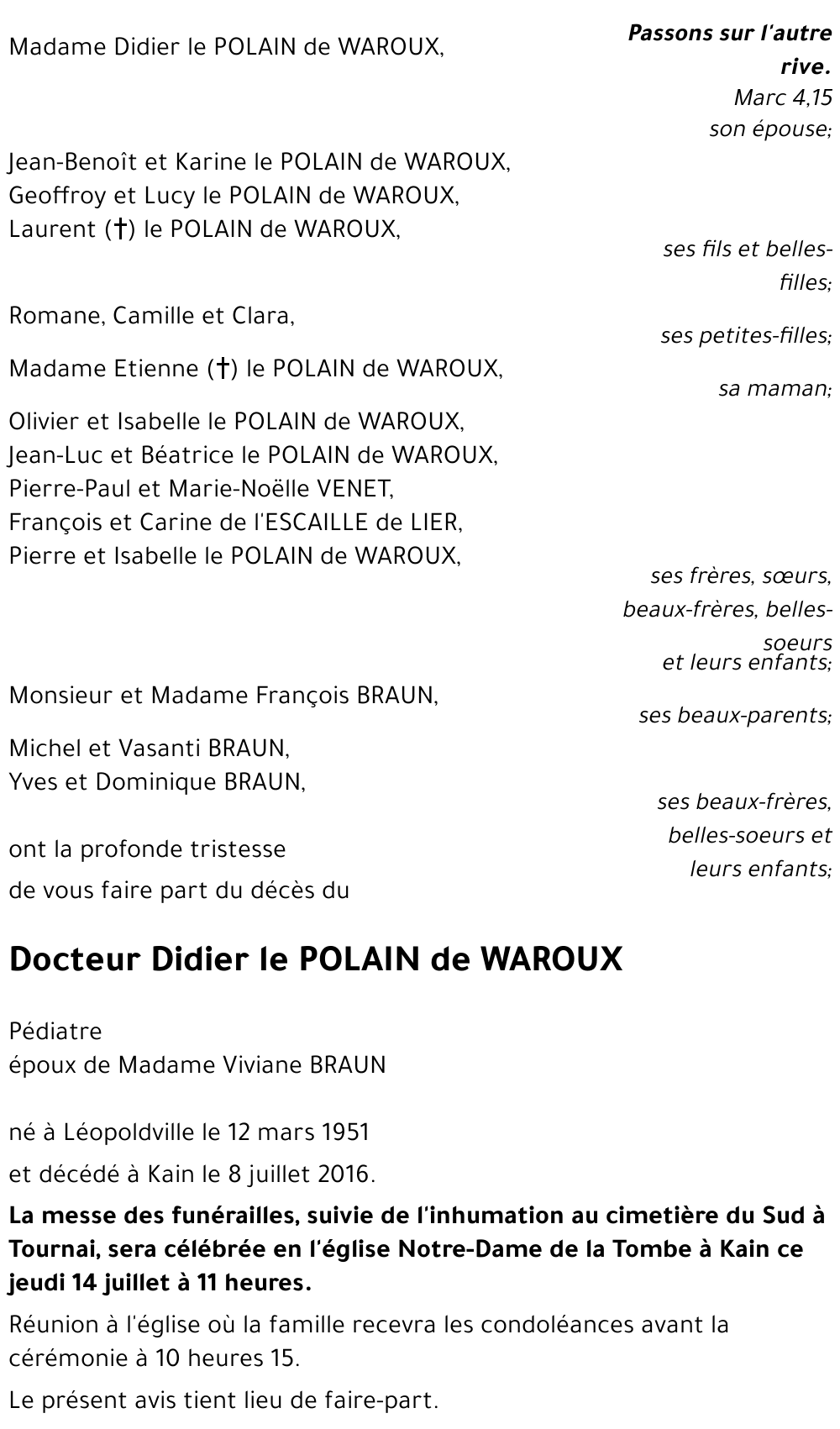 Didier le POLAIN de WAROUX