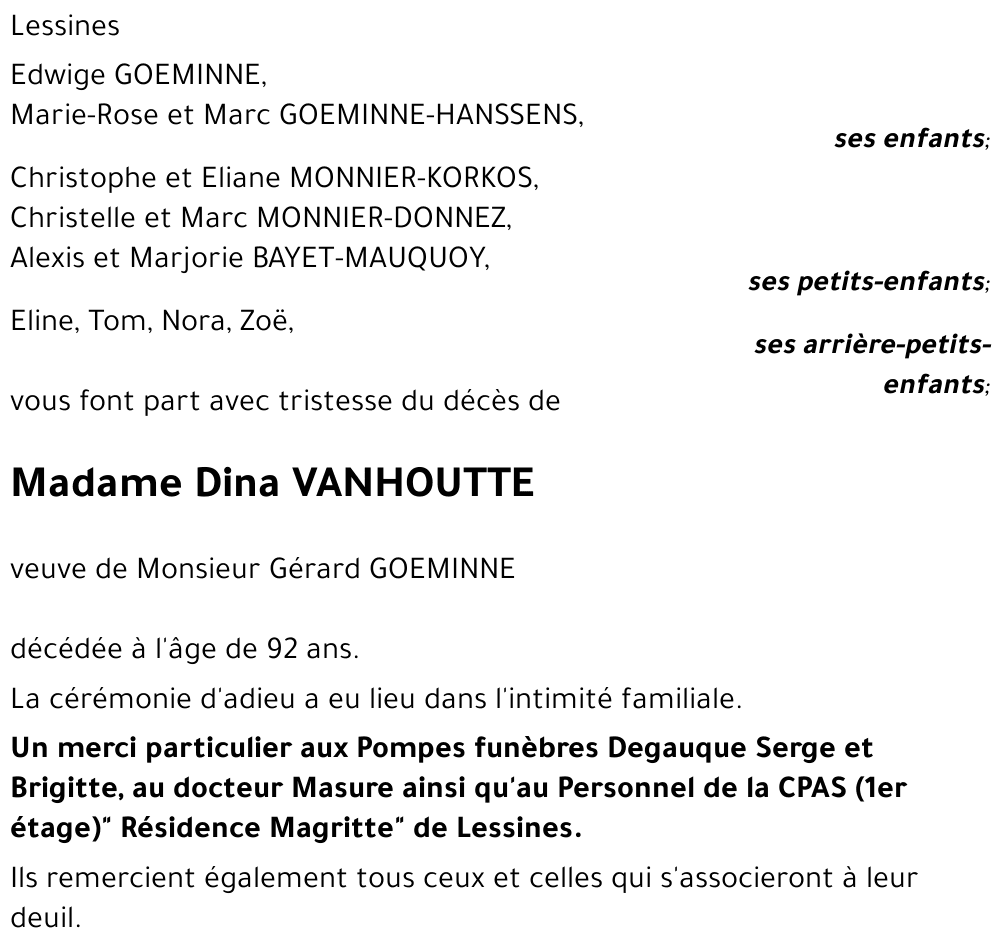 Dina VANHOUTTE